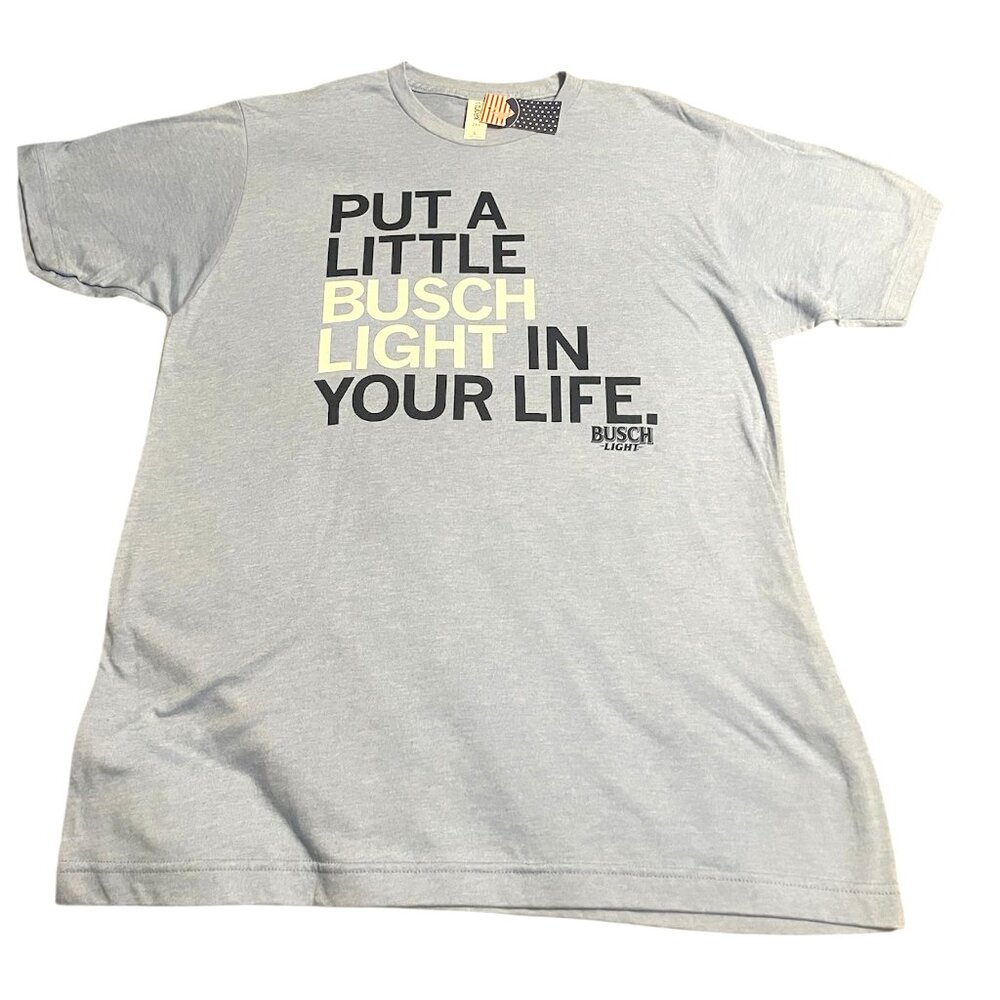 Mens Busch Light T-Shirt (Put a little busch light in your life), Size L